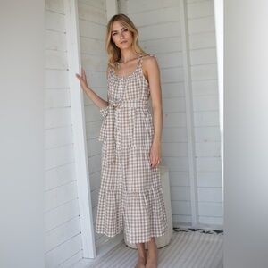 MAREA SIESTA DRESS - DUNE GINGHAM